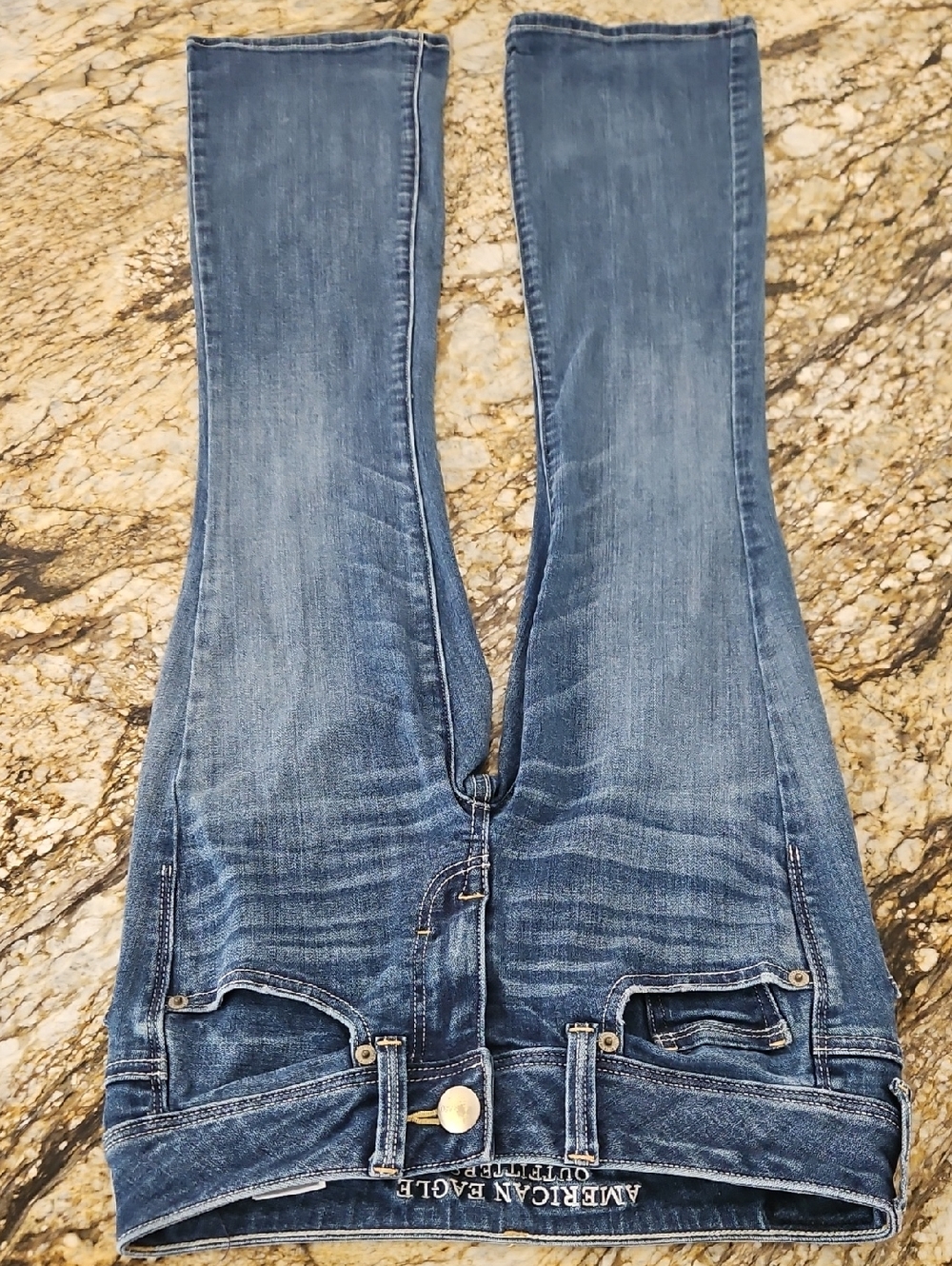American Eagle Outfitters  Blue Flare Jeans. Size 00 Inseam 28" Rise 5"